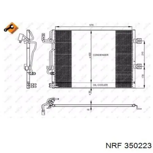 Радиатор кондиционера 350223 NRF