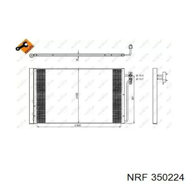 350224 NRF радиатор кондиционера