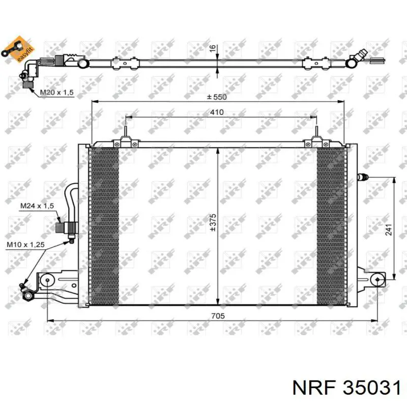35031 NRF радиатор кондиционера