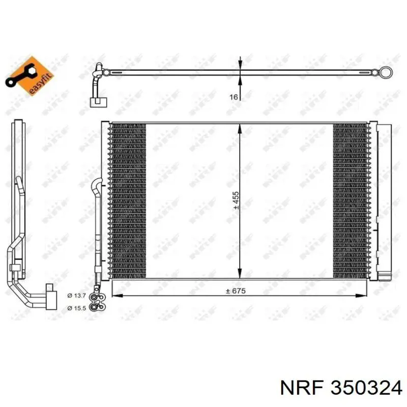 Радиатор кондиционера 350324 NRF