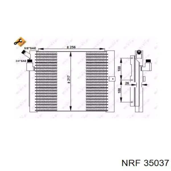 Радиатор кондиционера 35037 NRF