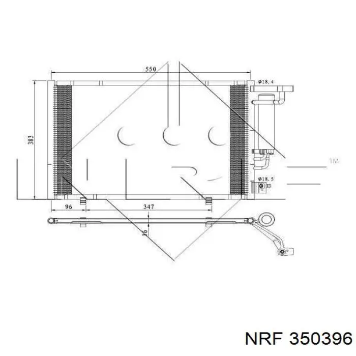 Радиатор кондиционера 350396 NRF