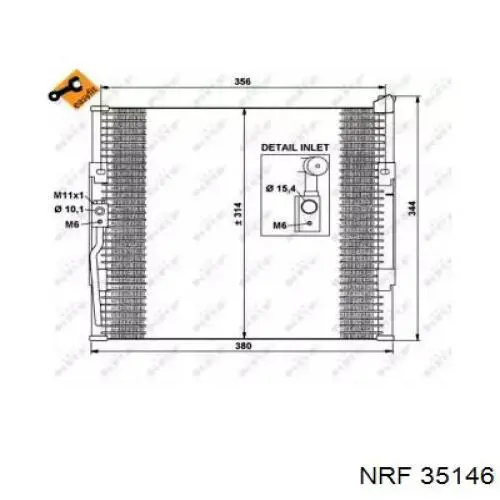 Condensador aire acondicionado 35146 NRF