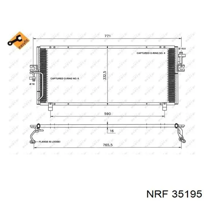 Купить 35195 NRF Радиатор системы охлаждения кондиционера