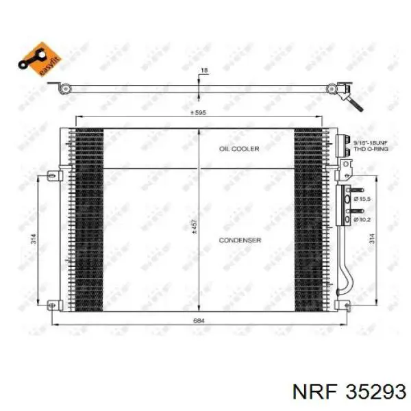 Радиатор кондиционера 35293 NRF