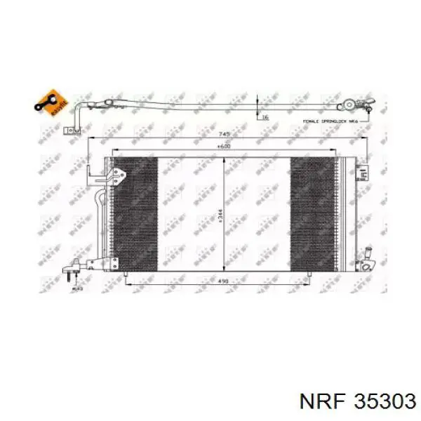 Condensador aire acondicionado 35303 NRF