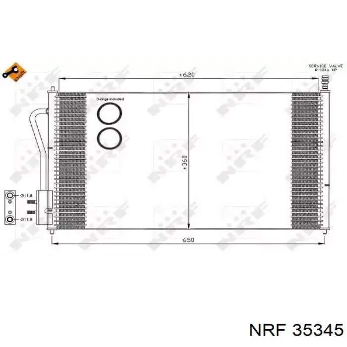 35345 NRF радиатор кондиционера