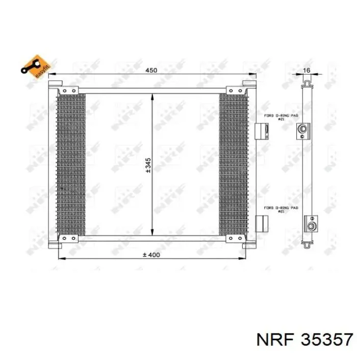 Condensador aire acondicionado 35357 NRF