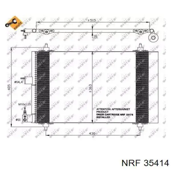 Радиатор кондиционера NRF 35414