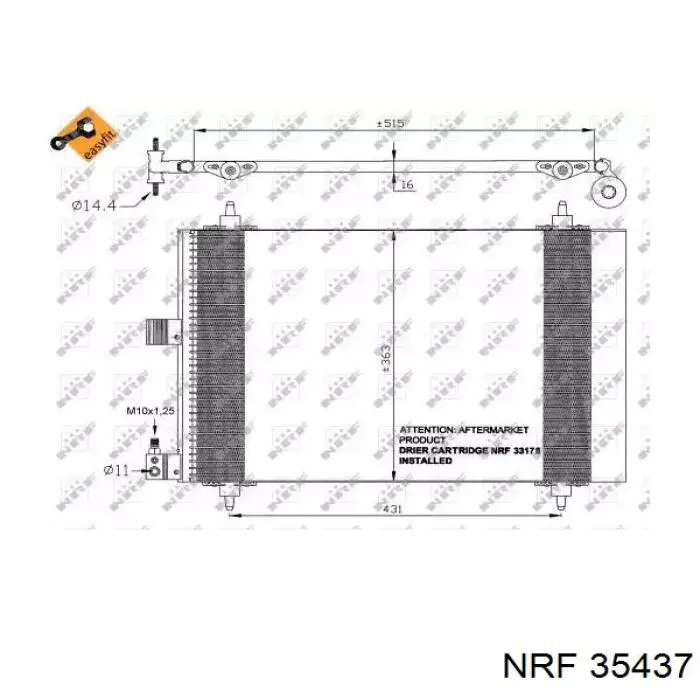 Радиатор кондиционера NRF 35437