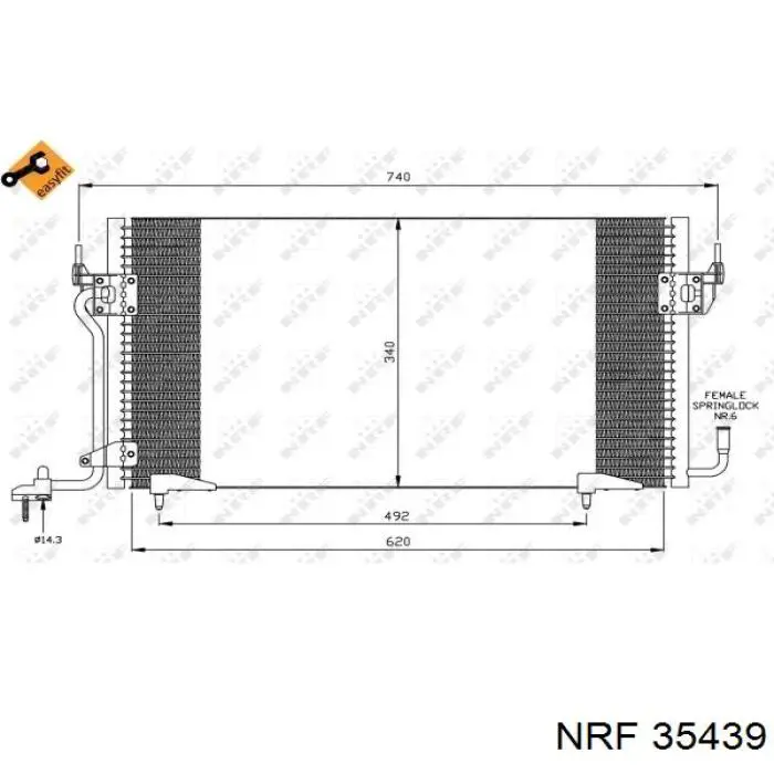 35439 NRF радиатор кондиционера