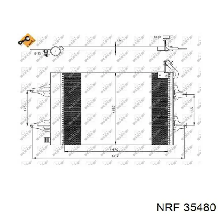 Condensador aire acondicionado 35480 NRF