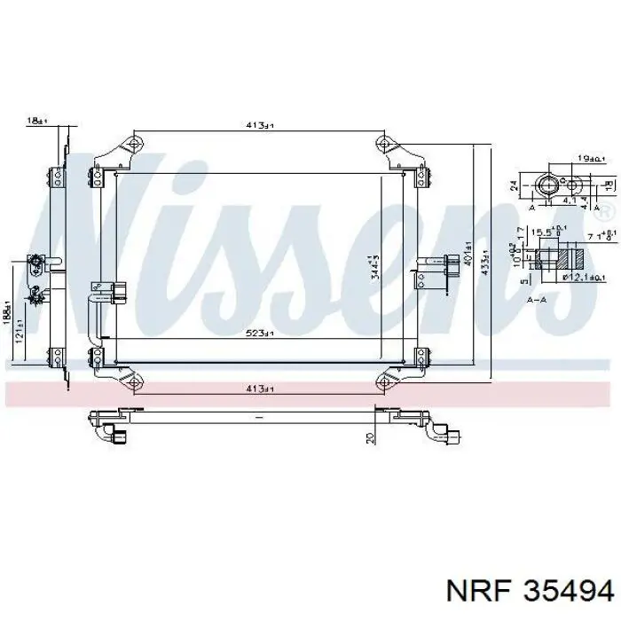 Радиатор охлаждения кондиционера NRF 35494