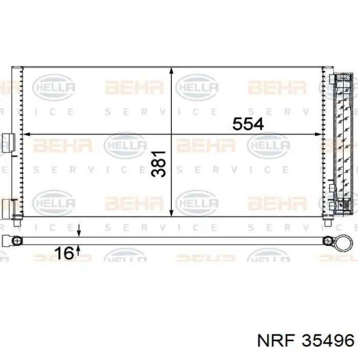 Радіатор кондиціонера 35496 NRF