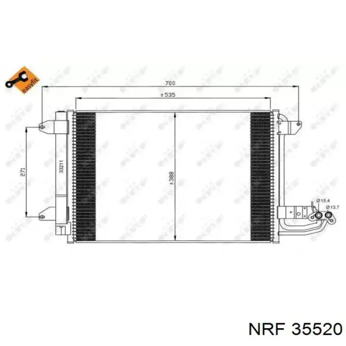 Condensador aire acondicionado 35520 NRF