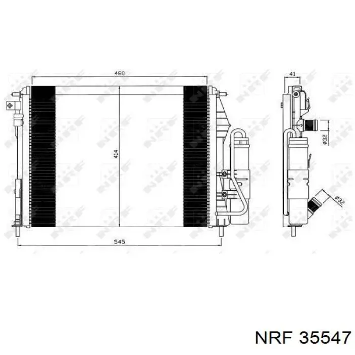 Radiador refrigeración del motor 35547 NRF