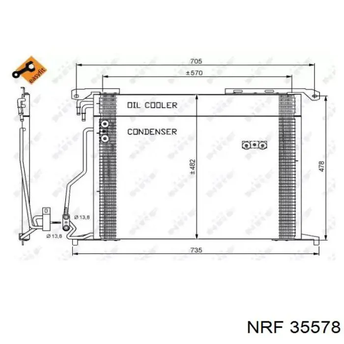 Радиатор кондиционера 35578 NRF