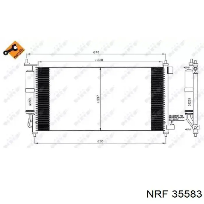 Радиатор кондиционера NRF 35583