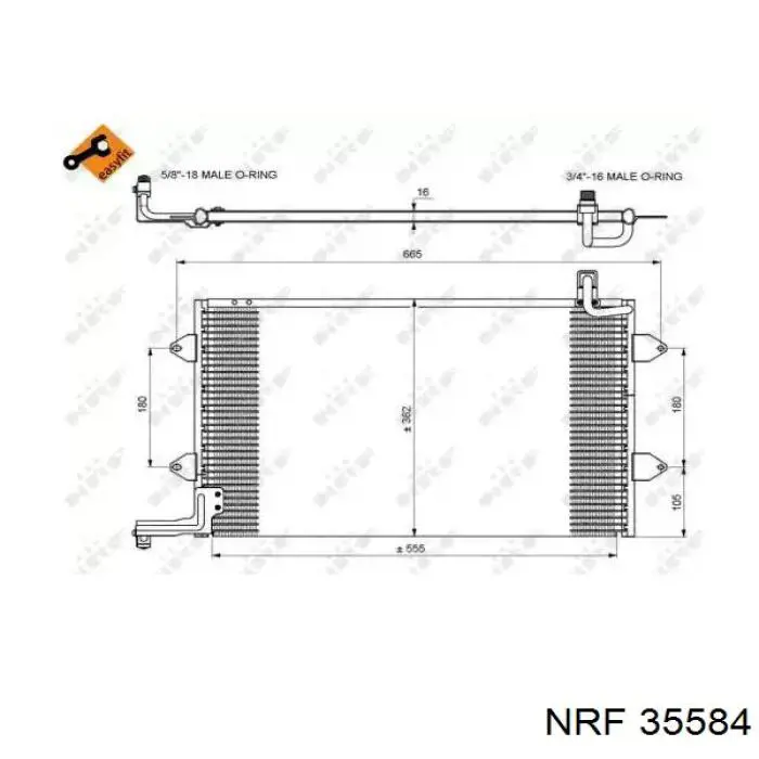 35584 NRF радиатор кондиционера