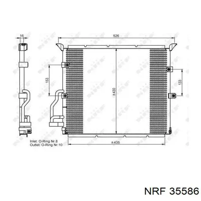 35586 NRF радиатор кондиционера
