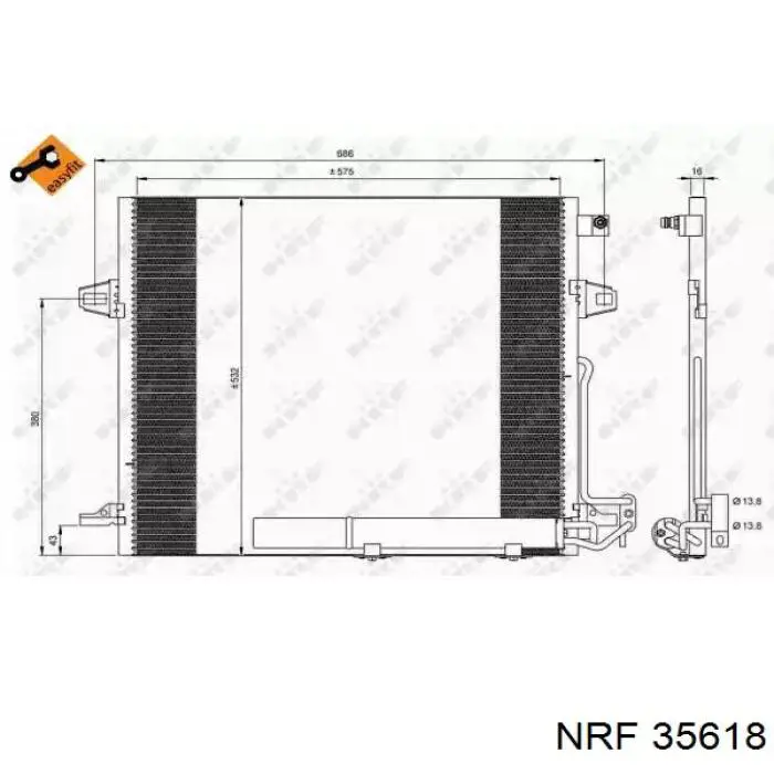 35618 NRF радиатор кондиционера