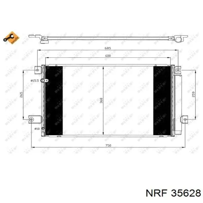 Радиатор охлаждения кондиционера NRF 35628
