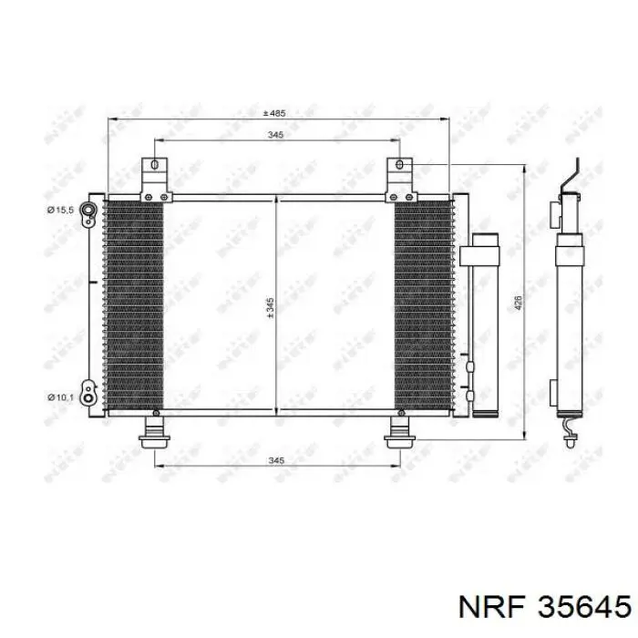 Condensador aire acondicionado 35645 NRF