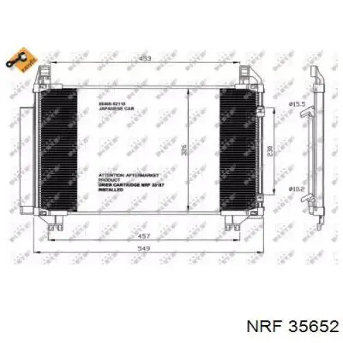 35652 NRF радиатор кондиционера
