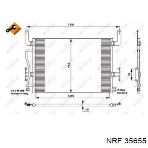 35655 NRF радиатор кондиционера