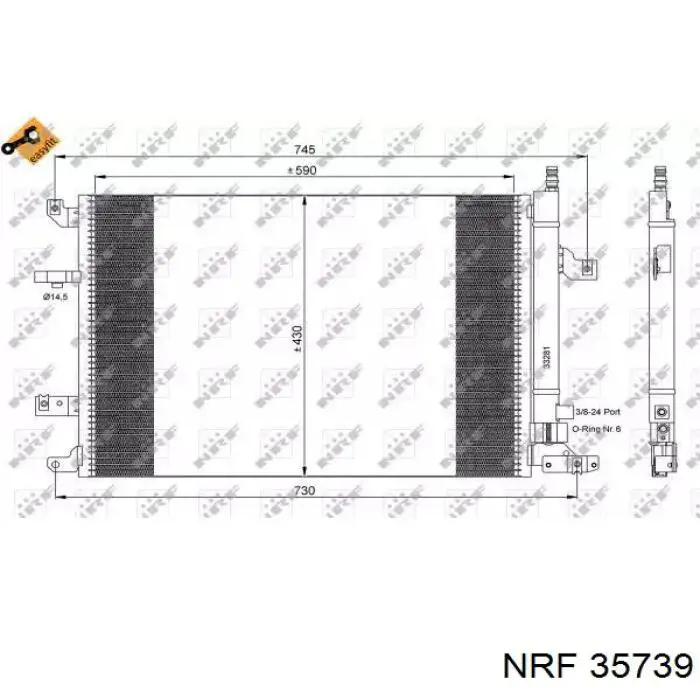 Condensador aire acondicionado 35739 NRF