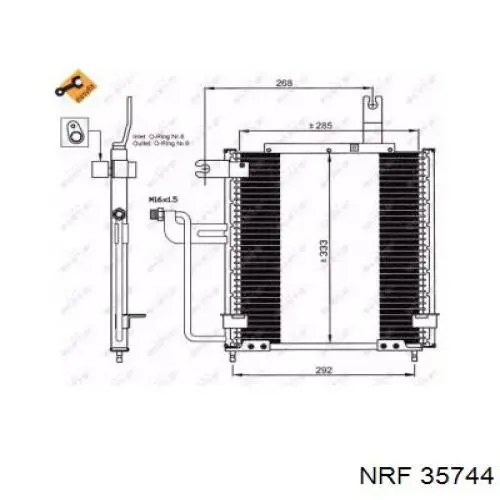 Condensador aire acondicionado 35744 NRF