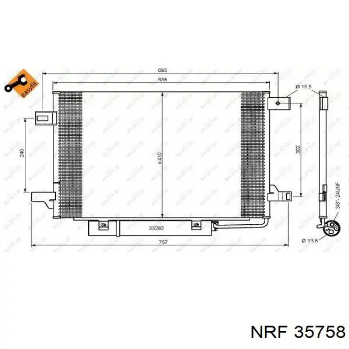 35758 NRF радиатор кондиционера