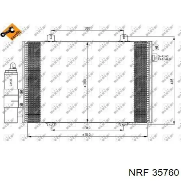 Купить 35760 NRF Радиатор системы охлаждения кондиционера