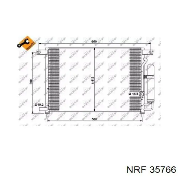 Радиатор кондиционера 35766 NRF