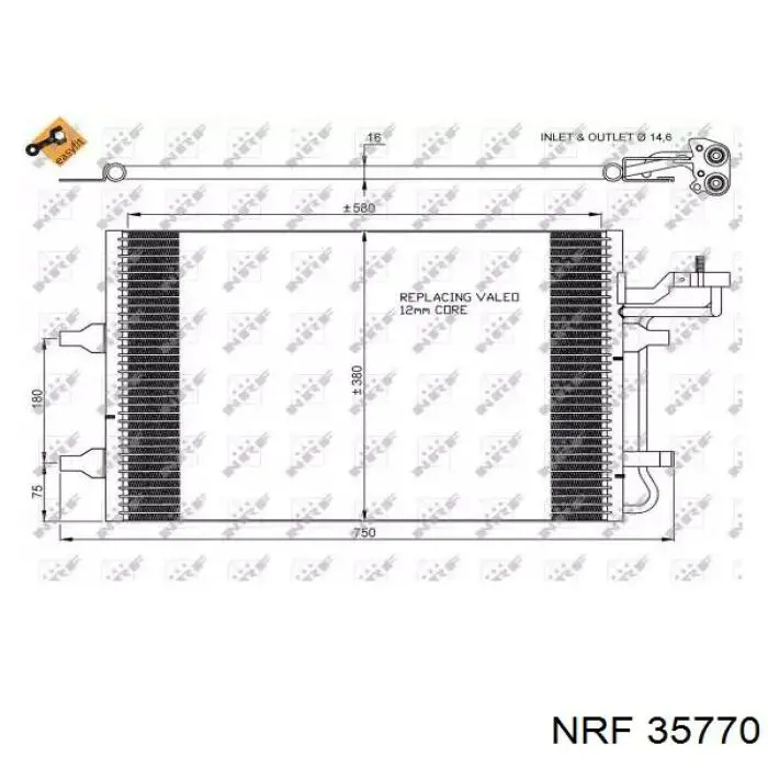35770 NRF радиатор кондиционера
