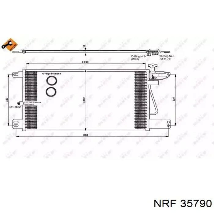 Радиатор охлаждения кондиционера NRF 35790