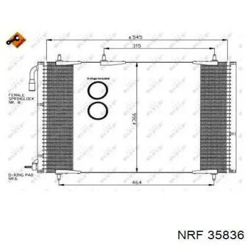 Радиатор охлаждения кондиционера NRF 35836
