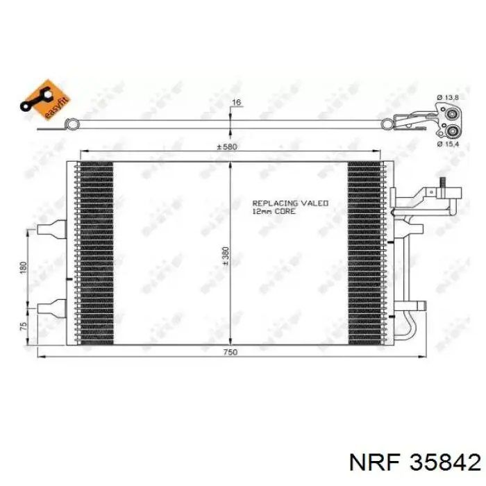 Радиатор кондиционера NRF 35842