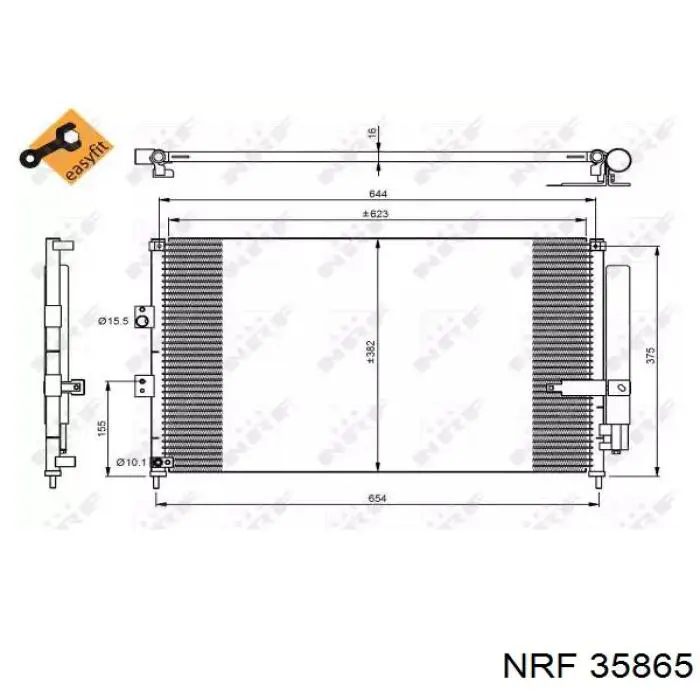 35865 NRF радиатор кондиционера