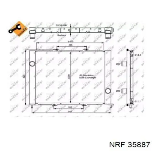 Диффузор радиатора охлаждения NRF 35887
