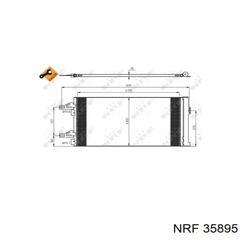 Condensador aire acondicionado 35895 NRF