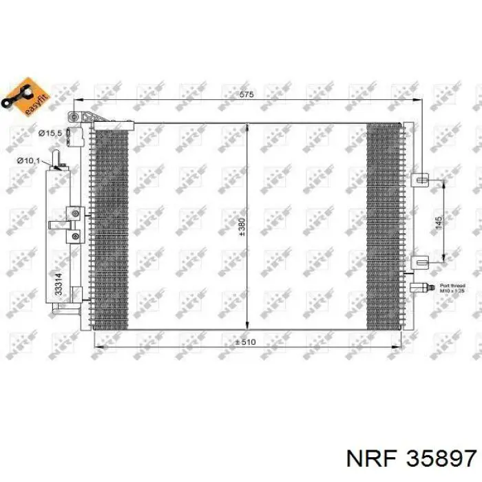 Радиатор кондиционера 35897 NRF