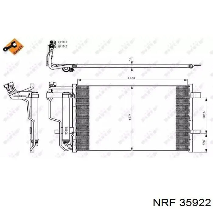 35922 NRF радиатор кондиционера
