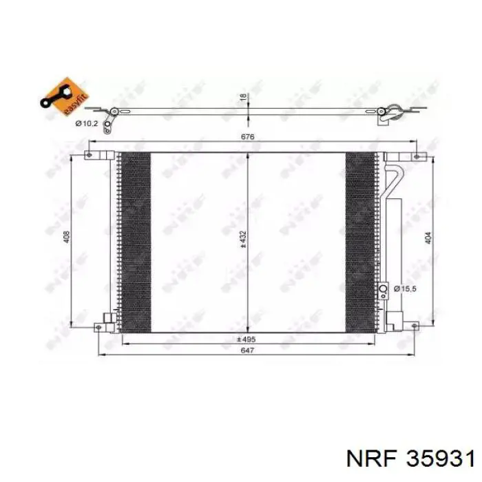 Condensador aire acondicionado 35931 NRF