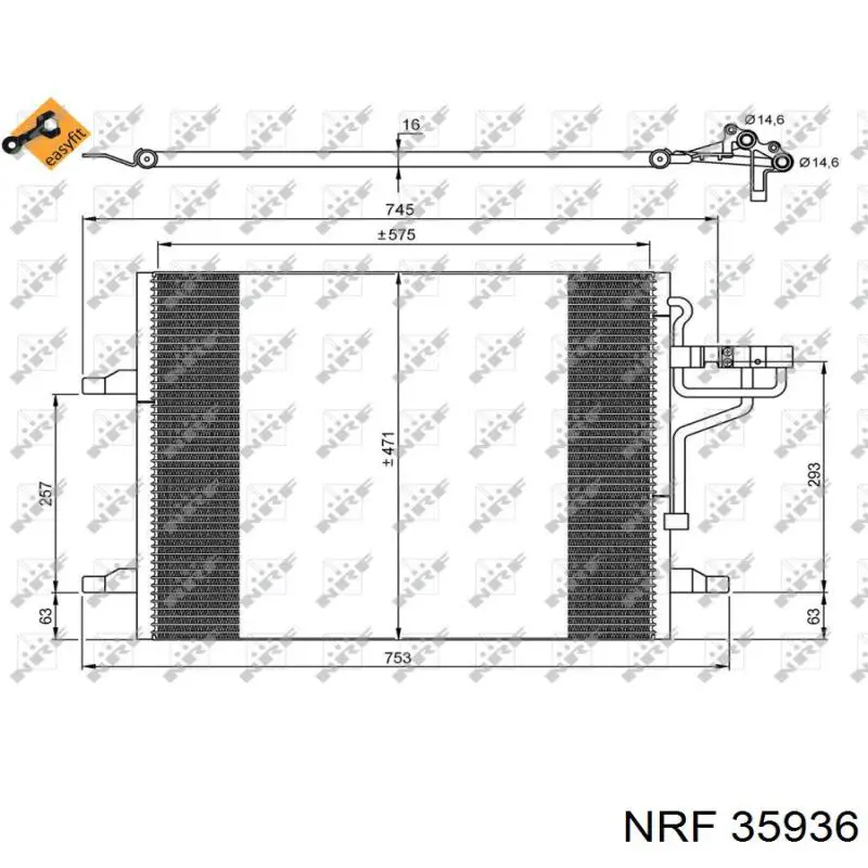 Condensador aire acondicionado 35936 NRF