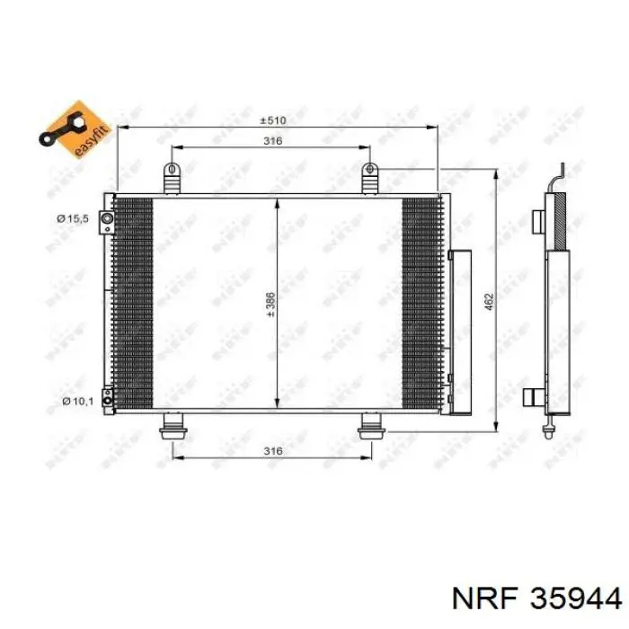 Condensador aire acondicionado 35944 NRF