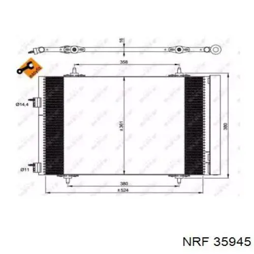 Радиатор кондиционера NRF 35945