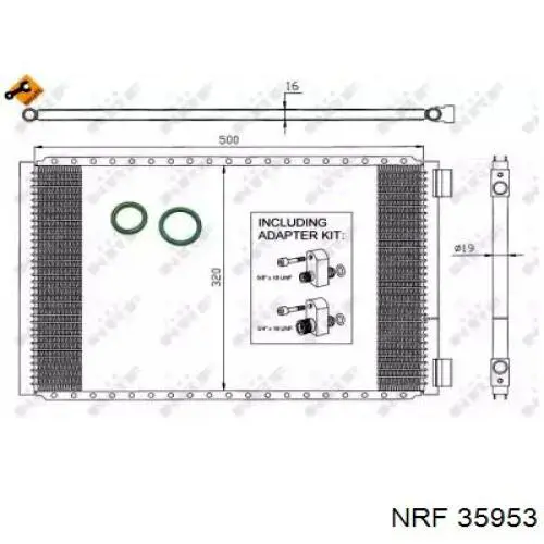Радиатор охлаждения кондиционера NRF 35953