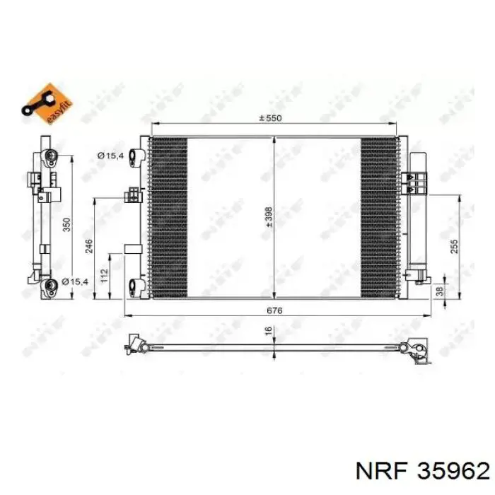 Радиатор кондиционера 35962 NRF