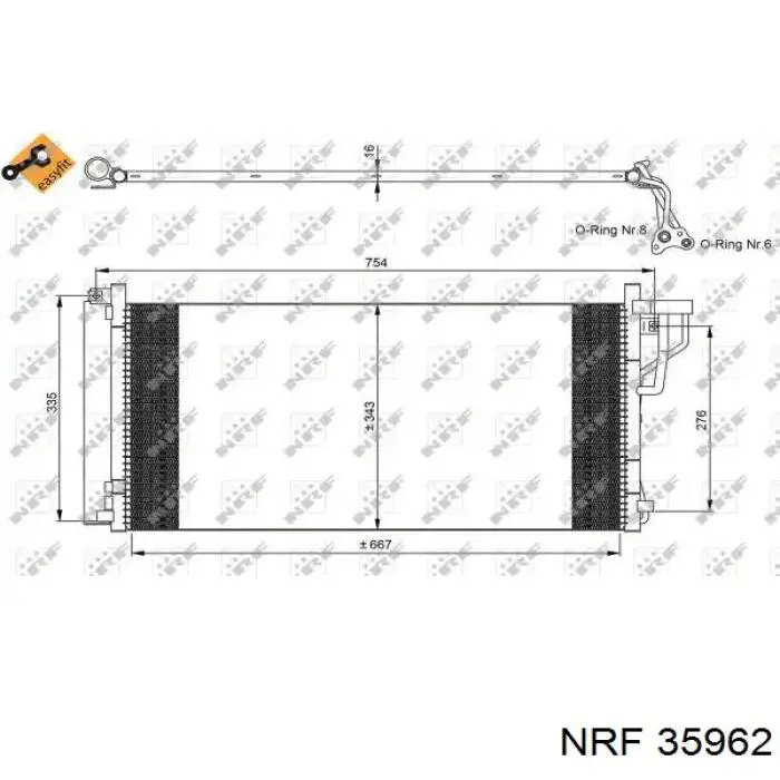 Радиатор кондиционера 35962 NRF